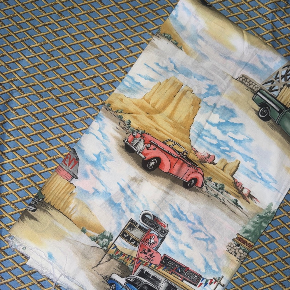 Chevrolet Cranston Fabric Bundle Mixed Size Blue Tan 1999 Scenic Bamboo Print